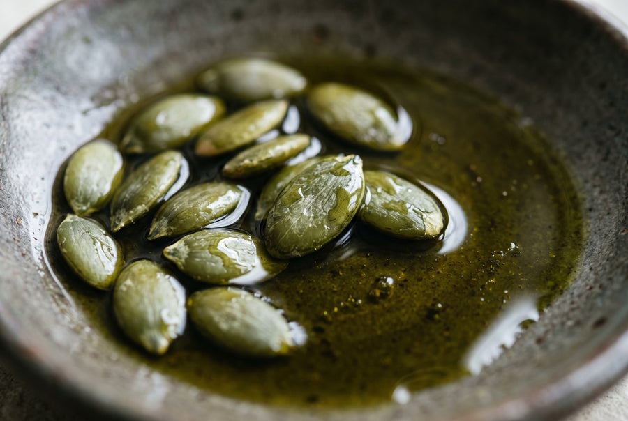 Pumpkin seeds in pumpkin seed oil